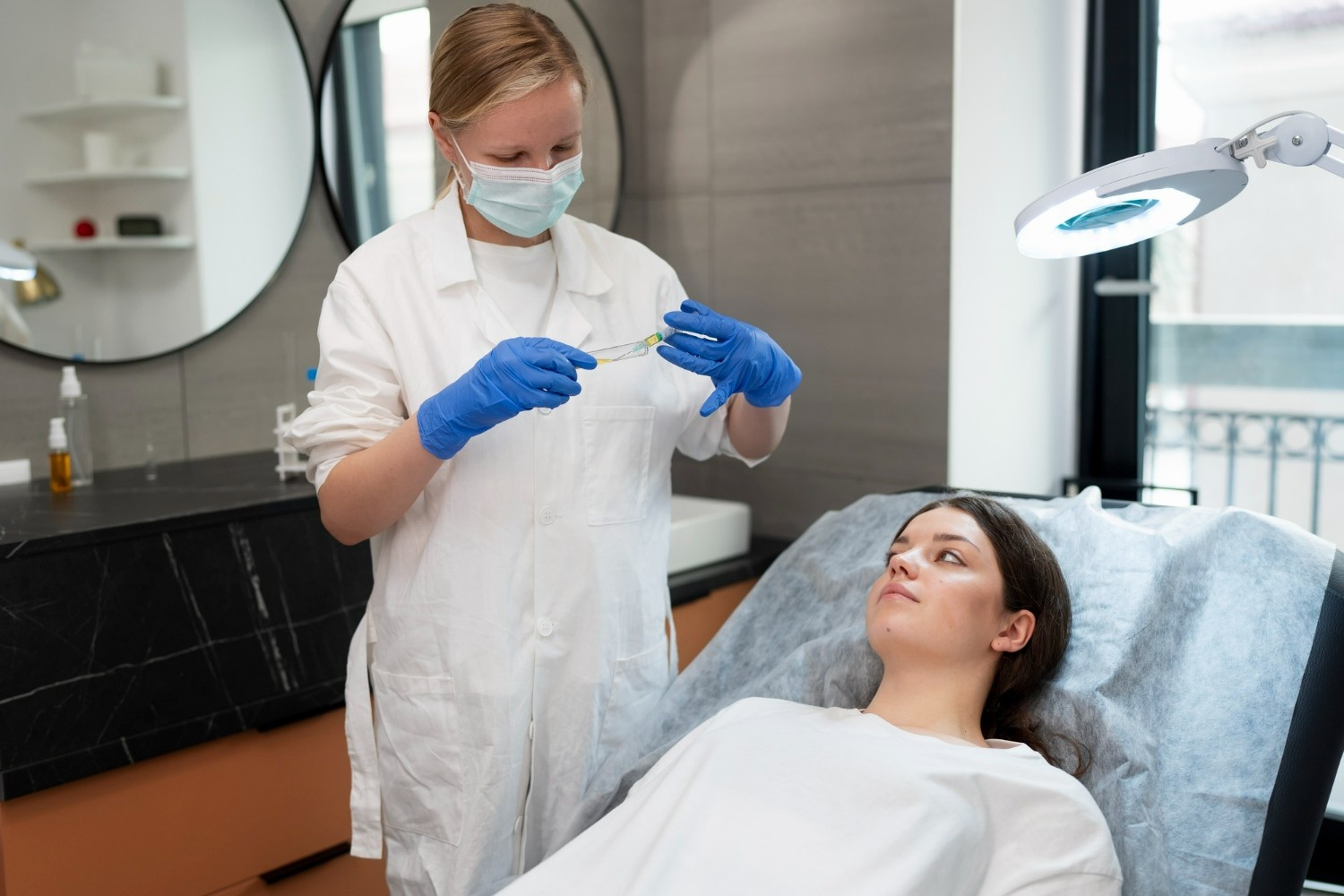 Patient receiving pain treatment consultation