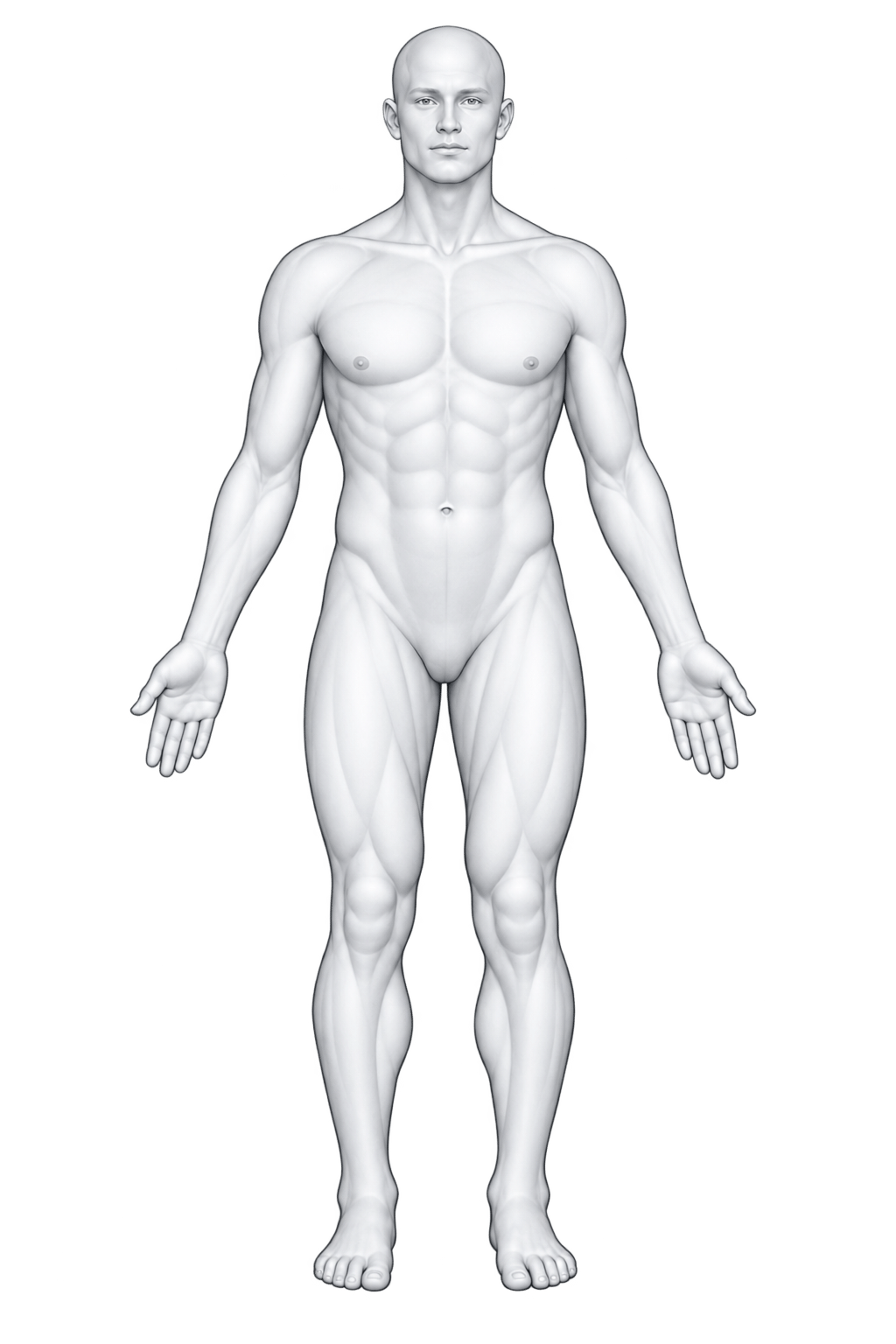 Front view anatomical body pain map